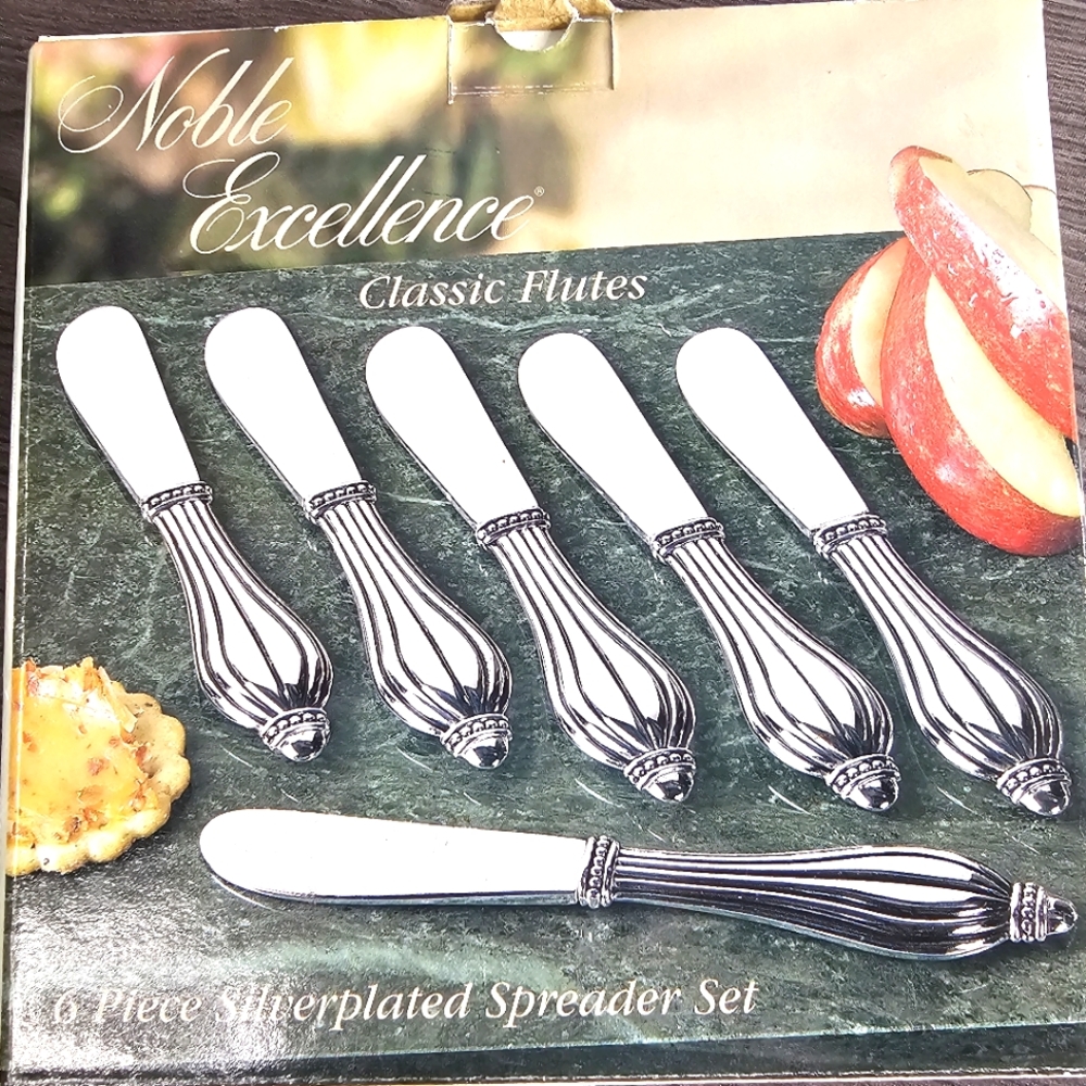 6 Piece silver-plated spreader set